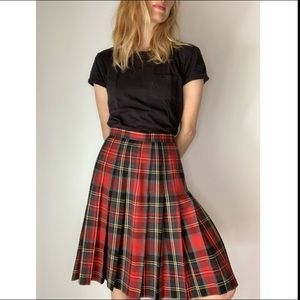 Vintage 70’s Plaid Wool 90’s Y2k Style Punk Pleated Skirt Holidays